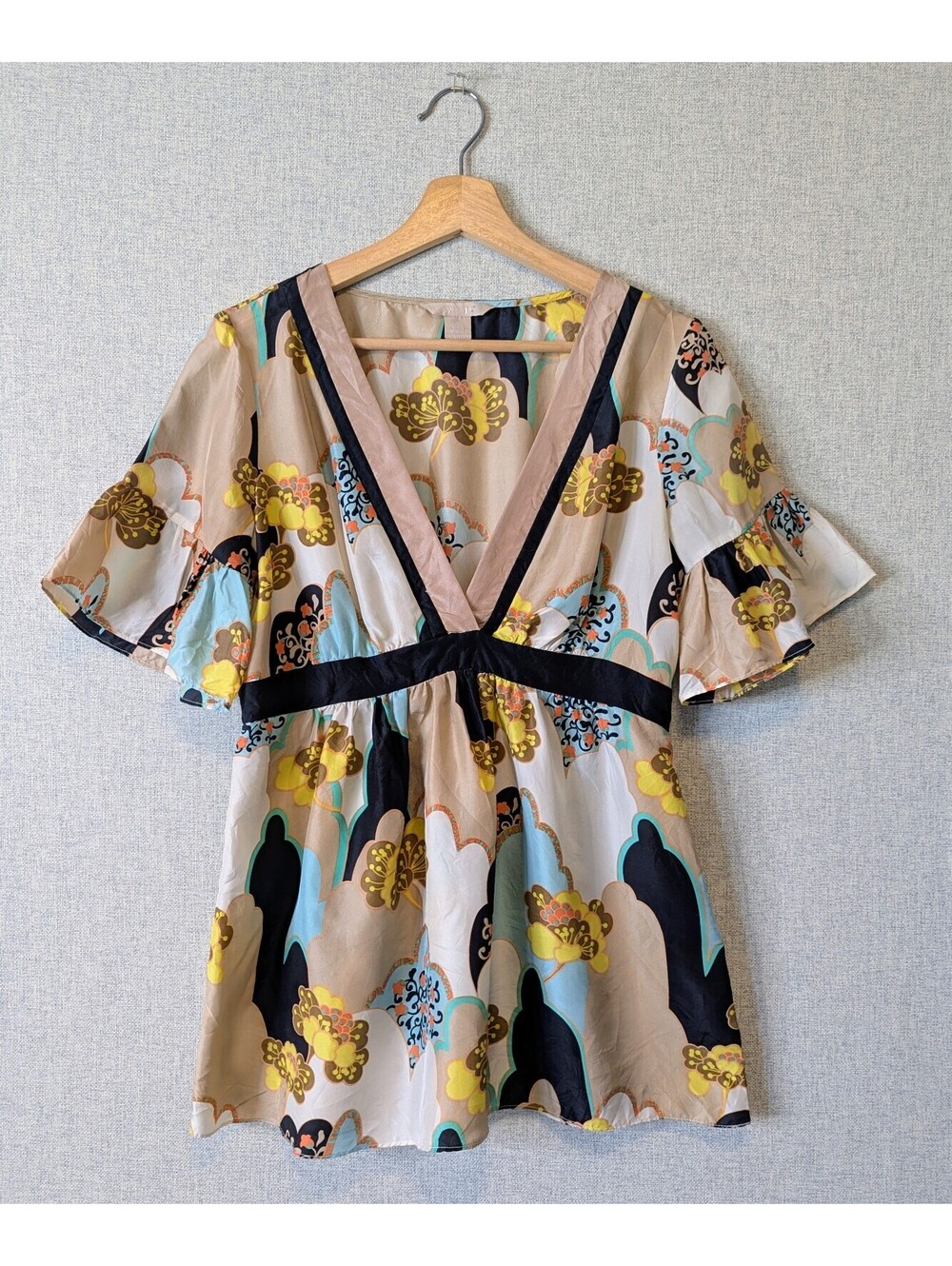 Vintage y2k Hype 100% silk babydoll blouse